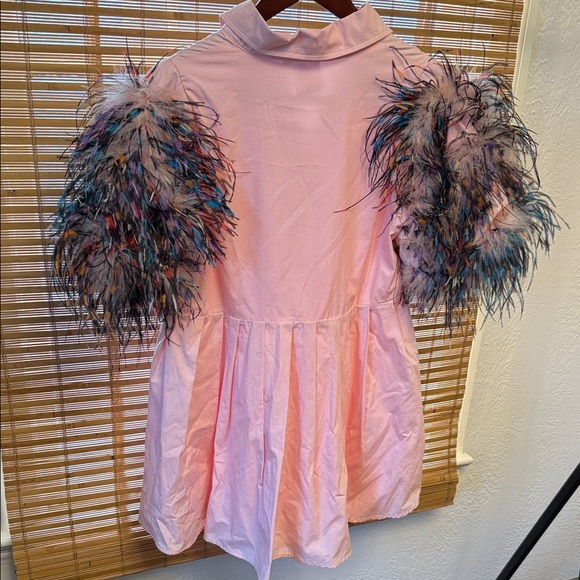 QUEEN OF SPARKLES Blush Pink Shirt Dress - Picture 5 of 5